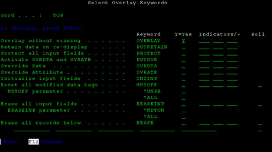 Window Keyword in Display Files